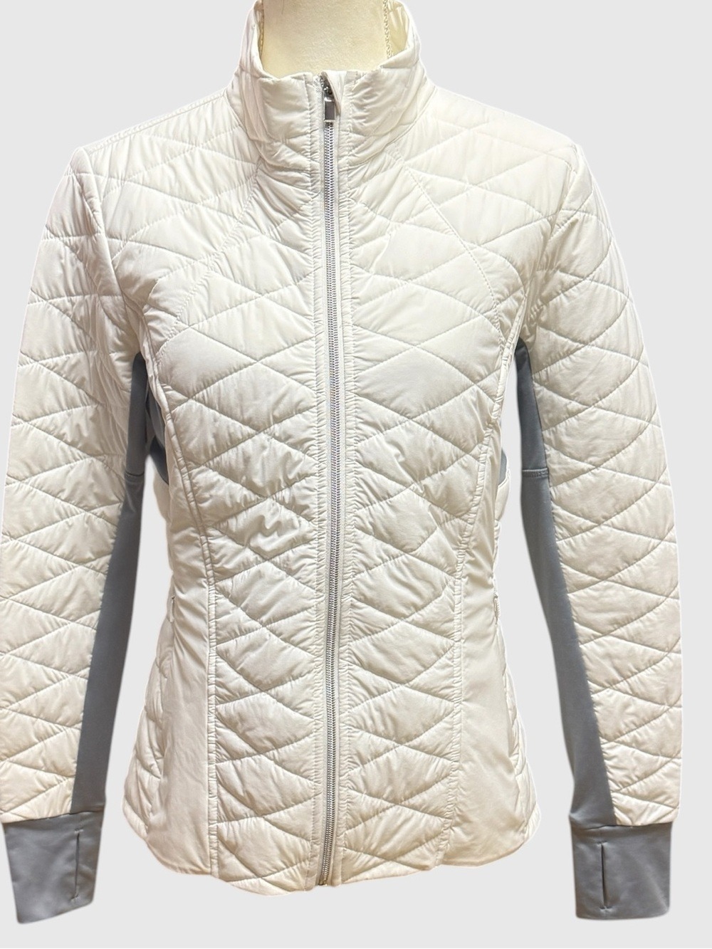 Athleta Flurry Force Quilted PrimaLoft Insulated Jacket White Medium Like New